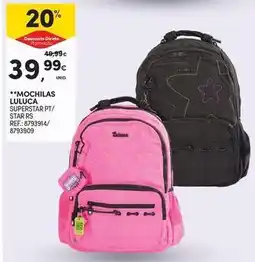 Continente Bom dia Mochilas luluca superstar pt/star rs promoção
