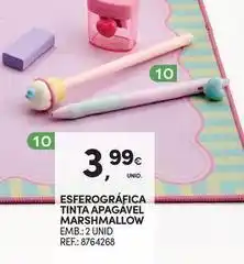 Continente Bom dia Esferográfica tinta apagavel marshmallow promoção
