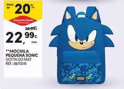 Continente Bom dia Mochila pequena sonic promoção