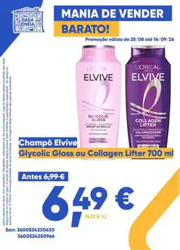 Casa Cheia Champô Elvive Glycolic Gloss ou Collagen Lifter promoção