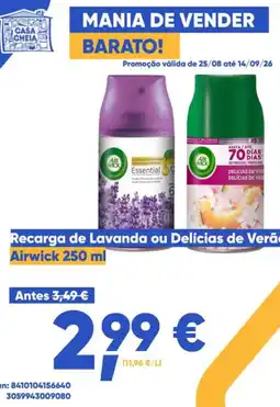 Casa Cheia Recarga de Lavanda ou Delícias de Verão Airwick 250 ml promoção