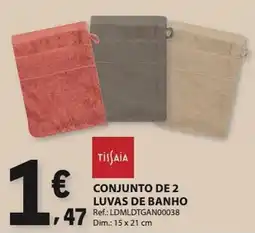 E.Leclerc Tissaia conjunto de 2 luvas de banho promoção