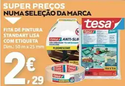 E.Leclerc Fita de pintura standard lisa com etiqueta tesa promoção