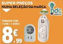 E.Leclerc Tomada com 1 usb + 1 usb-c bdc eletric promoção