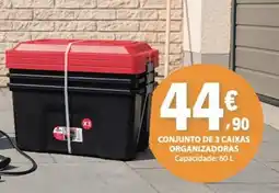 E.Leclerc Conjunto de 3 caixas organizadoras promoção