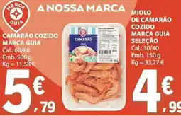 E.Leclerc miolo de camarão cozido marca guia seleção promoção