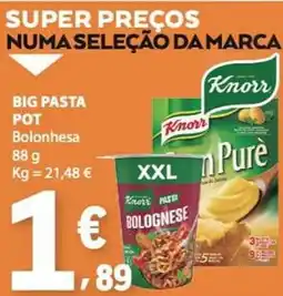 E.Leclerc Knorr big pasta pot bolonesa promoção