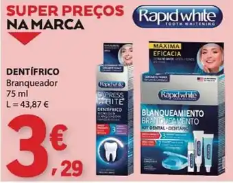 E.Leclerc Dentífrico branqueador rapid white promoção