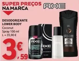 E.Leclerc axe desodorante lower body coconut promoção
