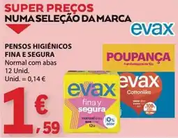 E.Leclerc Pensos higiénicos evax fina e segura promoção