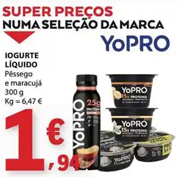 E.Leclerc Iogurte líquido yo pro pêssego e maracujá promoção