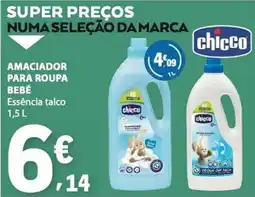 E.Leclerc Amaciador para roupa bebé essência talco chicco promoção