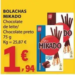 E.Leclerc Bolachas mikado chocolate de leite/chocolate preto promoção