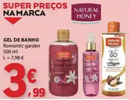 E.Leclerc gel de banho romantic garden natural honey promoção