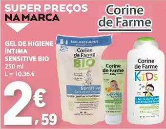 E.Leclerc Gel de higiene íntima sensitive bio corine de farme promoção