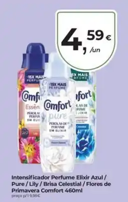 Aqui é fresco Intensificador Perfume Elixir Azul / Pure / Lily / Brisa Celestial / Flores de Primavera Comfort 460ml promoção