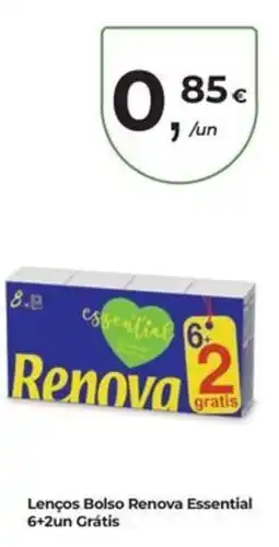 Aqui é fresco Lenços Bolso Renova Essential promoção