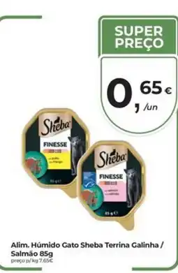 Aqui é fresco Alim. Húmido Gato Sheba Terrina Galinha / Salmão 85g promoção