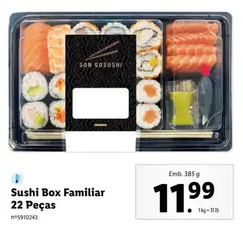 Lidl Sushi Box Familiar 22 Peças 385g promoção