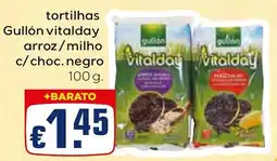 Bolama tortilhas gullón vitalday arroz/milho c/choc. negro promoção