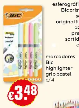 Bolama Marcadores bic highlighter grip pastel promoção