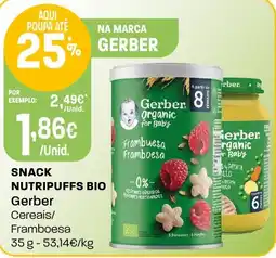 Intermarché Snack nutripuffs bio gerber cereais/ framboesa promoção