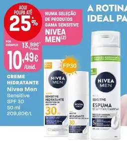 Intermarché creme hidratante nivea men sensitive spf 30 promoção
