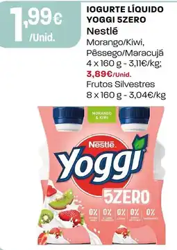 Intermarché Iogurte líquido yoggi 5zero nestlé morango & kiwi promoção