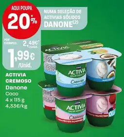 Intermarché activia cremoso danone coco promoção