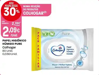 Intermarché Papel higiénico húmido pure colhogar promoção