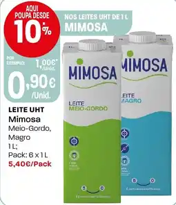 Intermarché Leite uht mimosa meio-gordo, magro promoção