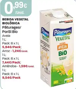 Intermarché Páturages bebida vegetal de aveia bio promoção