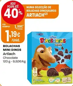 Intermarché Bolachas mini dinos artiach chocolate promoção