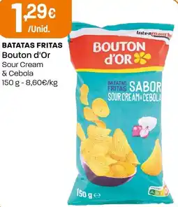 Intermarché Bouton d'Or batatas fritas sabor sour cream & cebola promoção