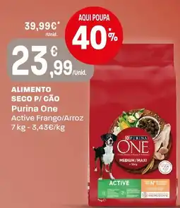 Intermarché Alimento seco p/ cão purina one active frango/arroz promoção