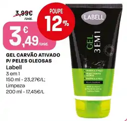 Intermarché gel carvão ativado p/ peles oleosas labell promoção