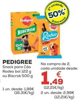 Kiwoko Pedigree snack para cão rodeo boi 122 g ou biscrok 500 g promoção