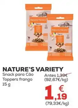Kiwoko Nature's variety snack para cão toppers frango promoção
