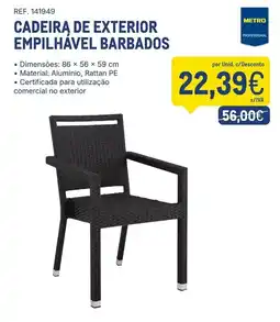 Makro Cadeira de exterior empilhável barbados promoção