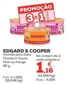 Kiwoko Edgard & cooper húmido para gato chunks in sauce pato ou frango promoção