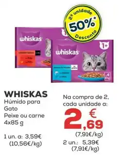 Kiwoko Whiskas Húmido para Gato Peixe ou carne promoção