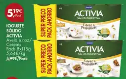 Pingo Doce Iogurte sólido activia aveia e noz/cereais promoção