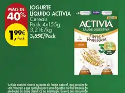 Pingo Doce Iogurte líquido activia cereais promoção