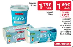 Amanhecer Iogurte estilo grego promoção
