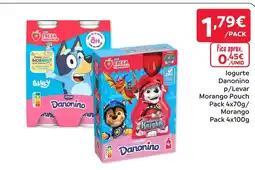 Amanhecer Iogurte Danonino p/Levar Morango Pouch promoção