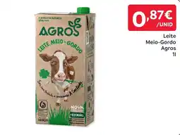 Amanhecer Leite Meio-Gordo Agros promoção