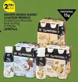 Pingo Doce Go Active iogurte líquido magro s/lactose proteico promoção