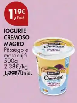 Pingo Doce Iogurte cremoso magro pêssego e maracujá promoção