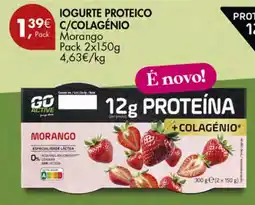 Pingo Doce Go active iogurte proteico c/colagénio morango promoção