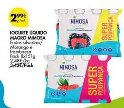 Pingo Doce Mimosa - iogurte liquido magro promoção